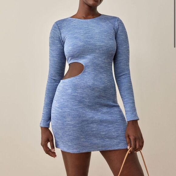 Reformation - Tracey Knit Dress Small Blue - Picture 6 of 8